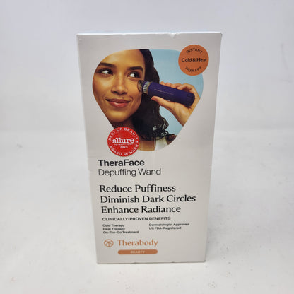 New Therabody TheraFace Depuffing Wand Electronic Hot Cold Facial Skincare Tool