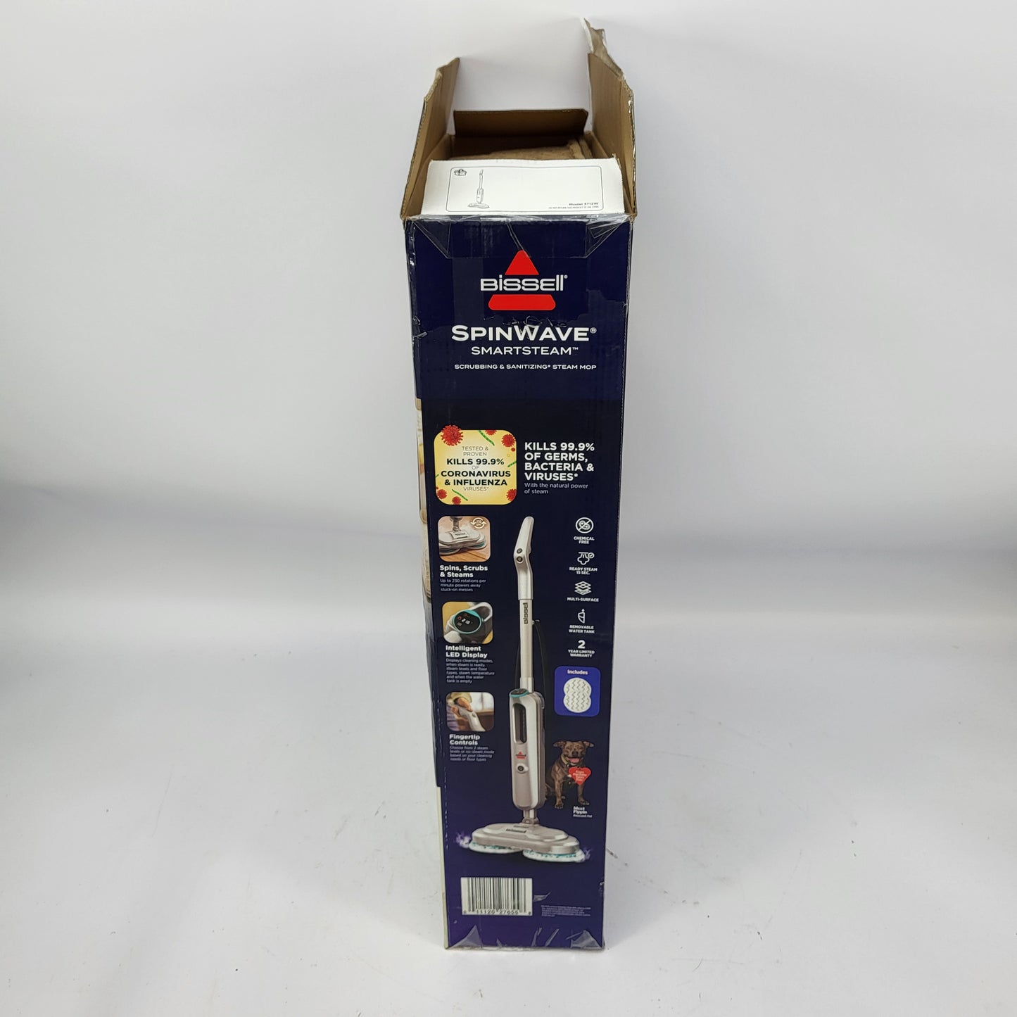 New Bissell SpinWave SmartSteam Scrubbing & Sanitizing Spin Mop 3712W