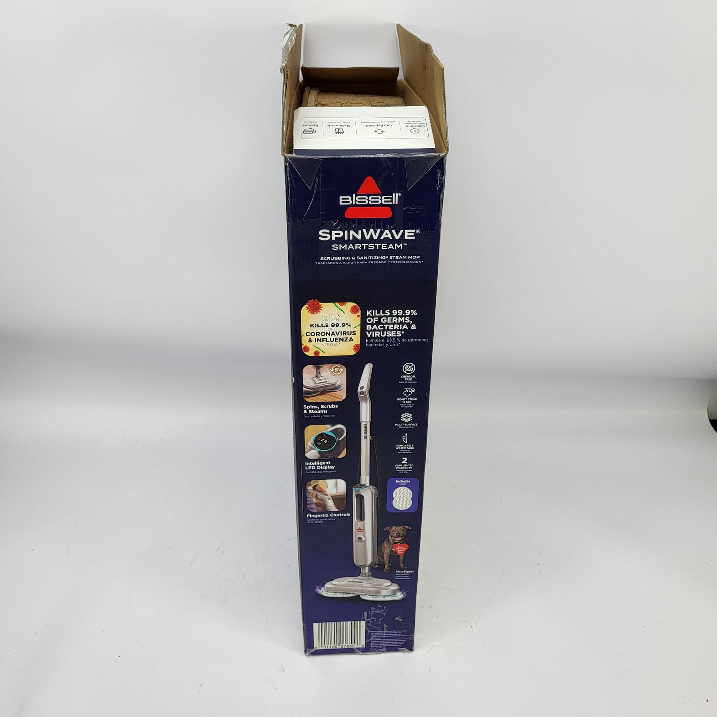 New Bissell SpinWave SmartSteam Scrubbing & Sanitizing Spin Mop 3712W