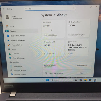 Lenovo ThinkPad T14 Gen 2i 8CU22T7 14" i5-1145G7 2.6GHz 16GB RAM 256GB SSD