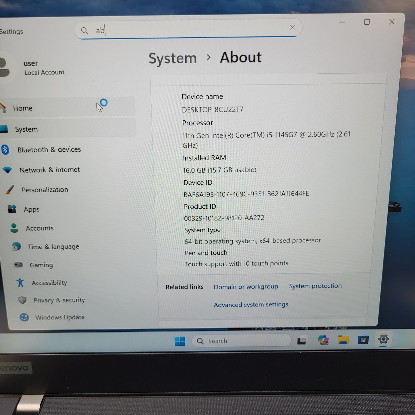 Lenovo ThinkPad T14 Gen 2i 8CU22T7 14" i5-1145G7 2.6GHz 16GB RAM 256GB SSD