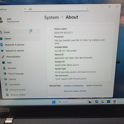 Lenovo ThinkPad T14 Gen 2i 8CU22T7 14" i5-1145G7 2.6GHz 16GB RAM 256GB SSD