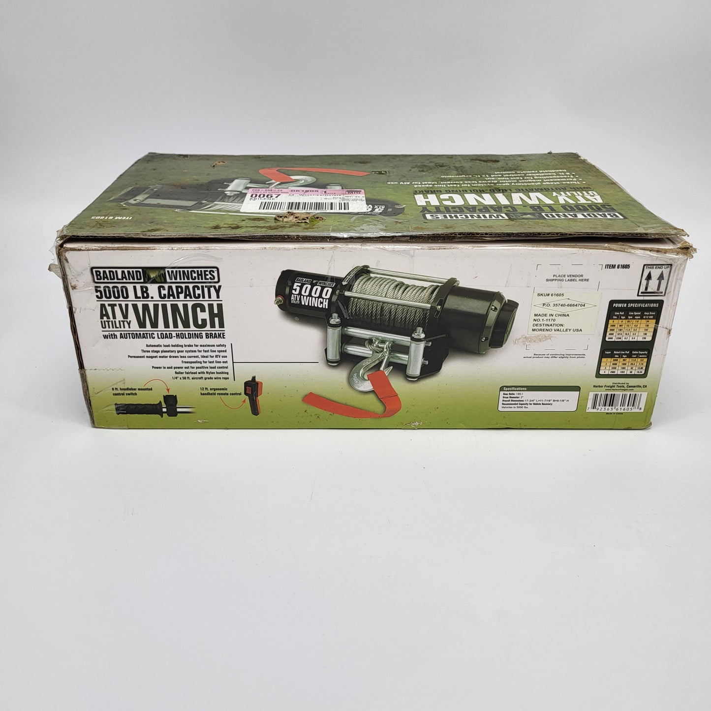 New Badland 5000 lb. ATV UTV Utility Electric Winch With Brake 61605