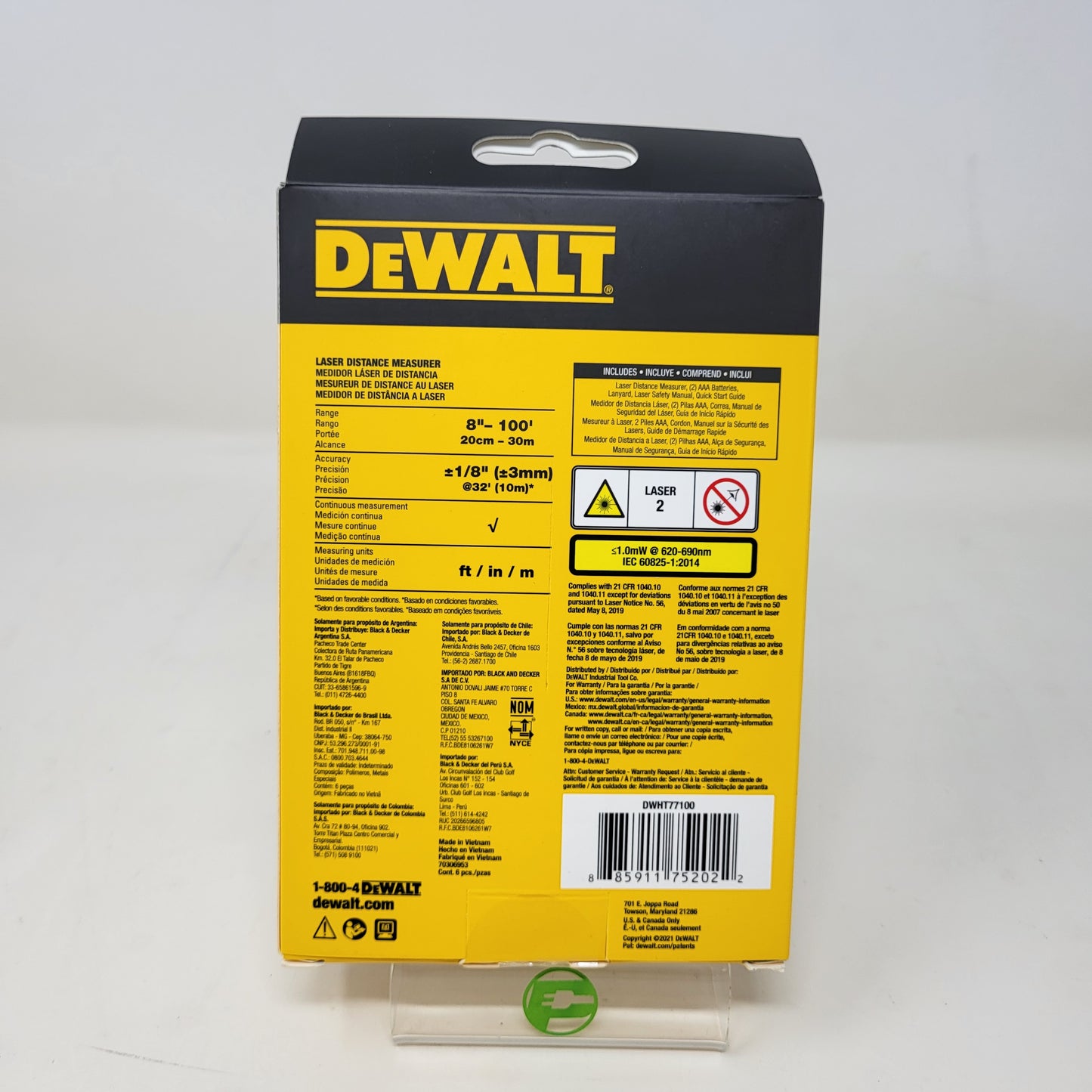 New DeWalt DWHT77100 100 ft Laser Distance Measurer