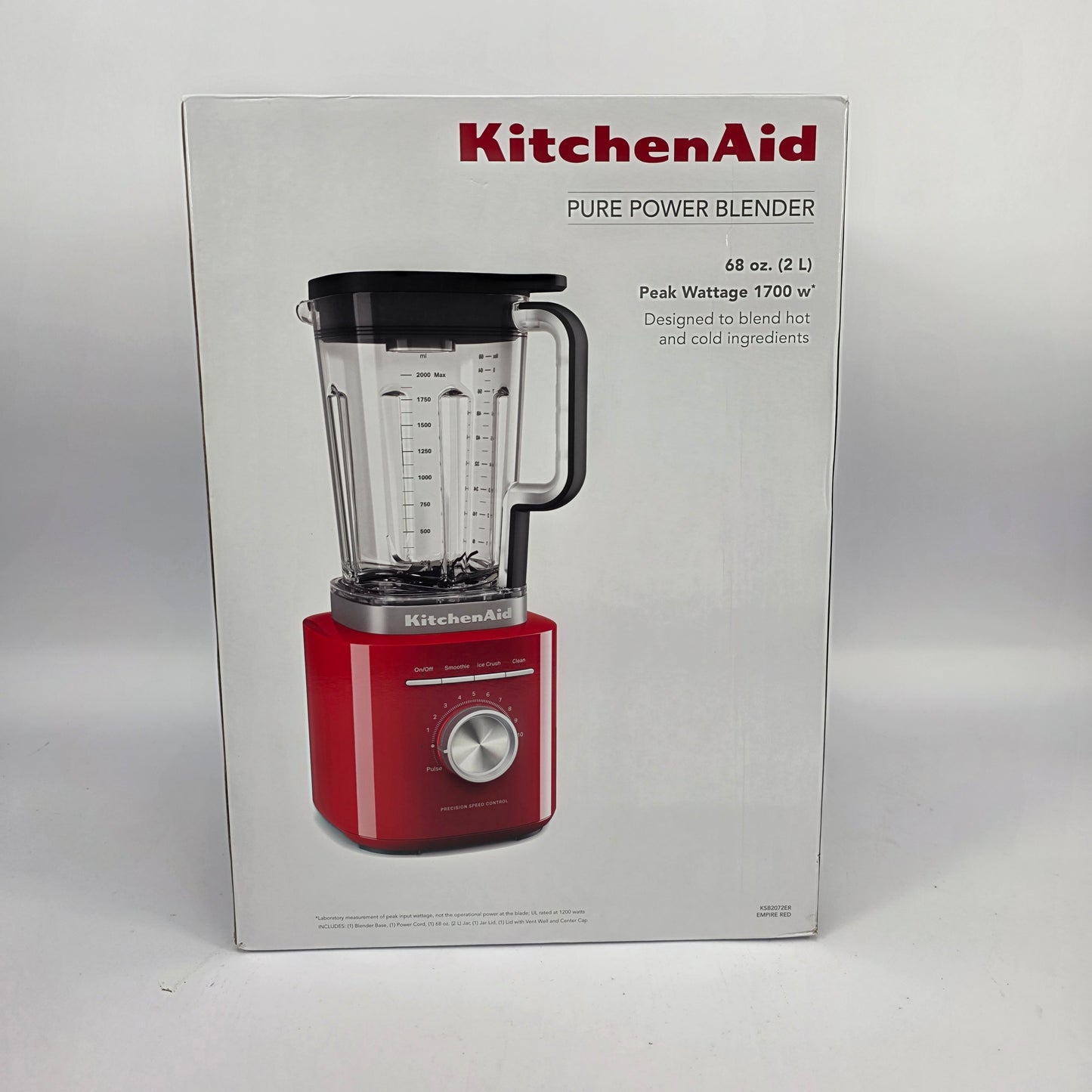 New KitchenAid Pure Power 2L Blender KSB2072ER Empire Red 1700W Countertop