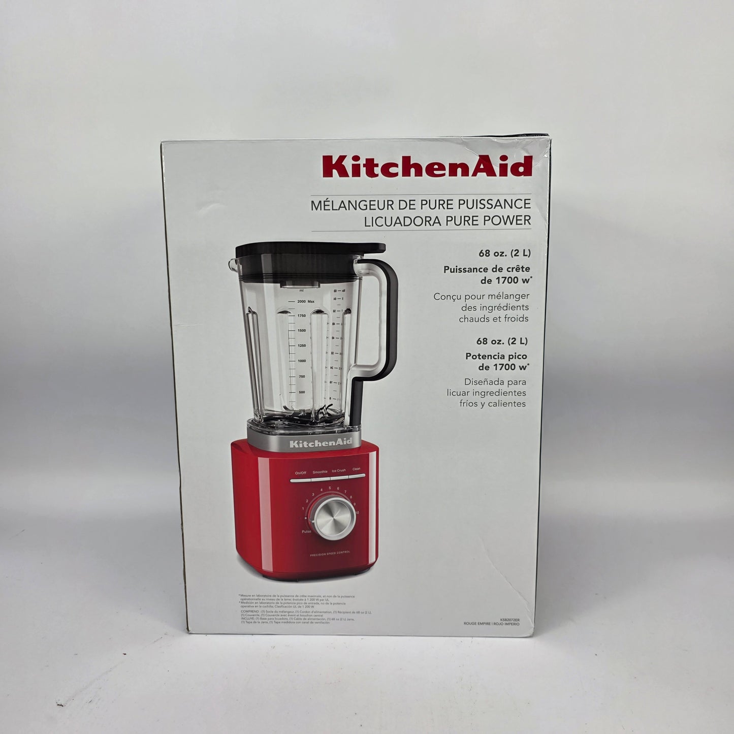New KitchenAid Pure Power 2L Blender KSB2072ER Empire Red 1700W Countertop