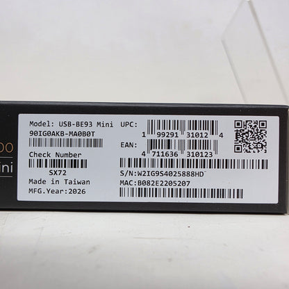 New Asus USB-BE93 Mini Tri-Band BE6500 Wi-Fi 7 Type-C Wireless Network Adapter
