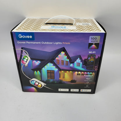 New Govee Permanent Outdoor Lights Prism 100FT White Smart RGBWWIC H707C