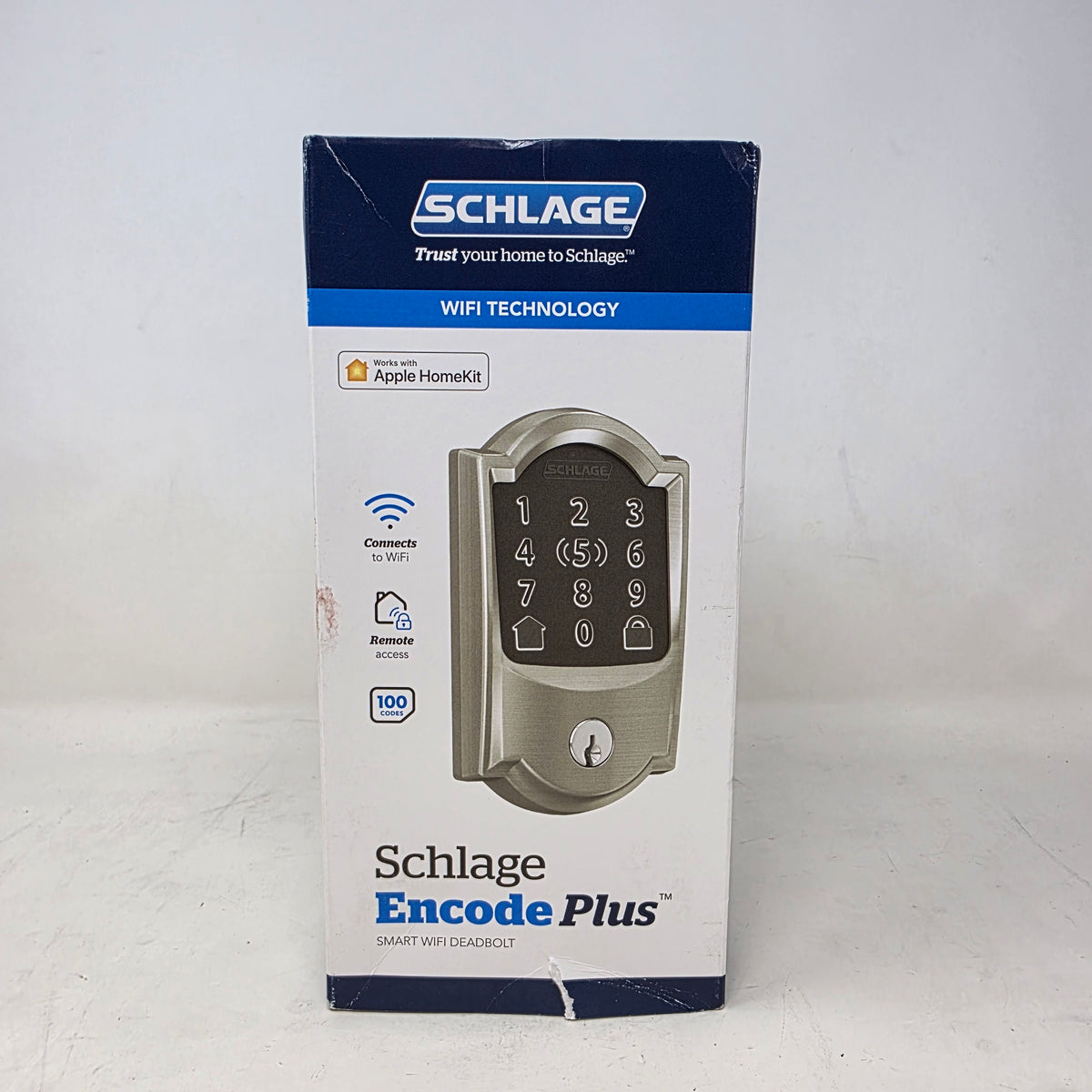 New Schlage Encode Plus Smart WiFi Deadbolt Camelot Satin Nickel BE499WBVCAM619
