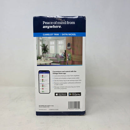 New Schlage Encode Plus Smart WiFi Deadbolt Camelot Satin Nickel BE499WBVCAM619