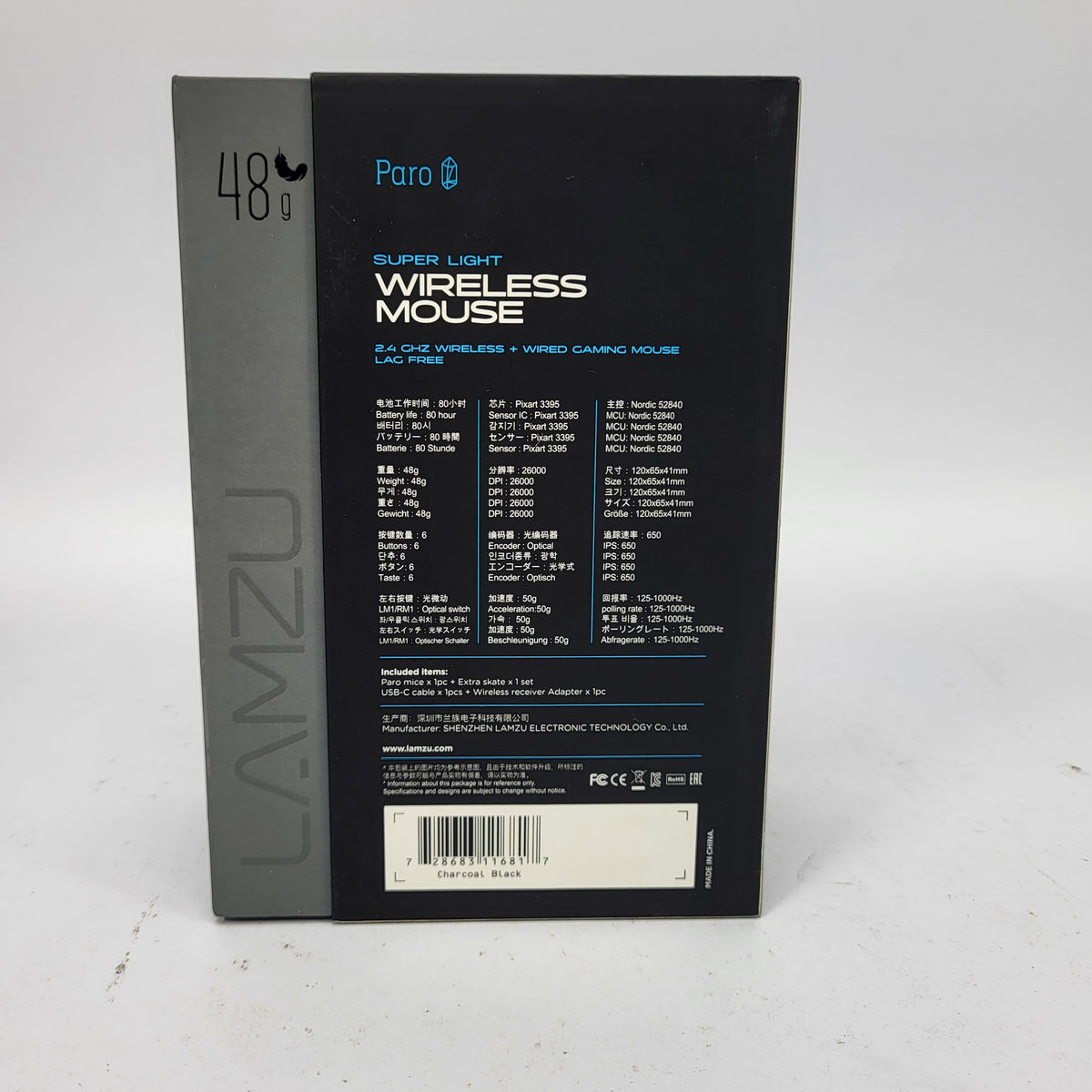 LAMZU Paro Super Light Wireless Gaming Mouse 48g 26000 DPI Ultra Lightweight