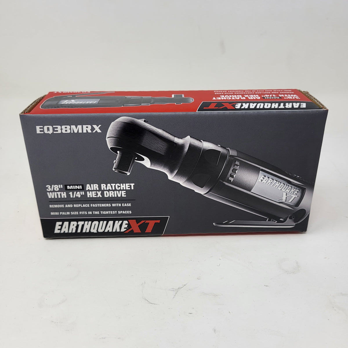 New Earthquake XT EQ38MRX 3/8" Mini Air Ratchet W/ 1/4" Hex Drive Pneumatic Tool
