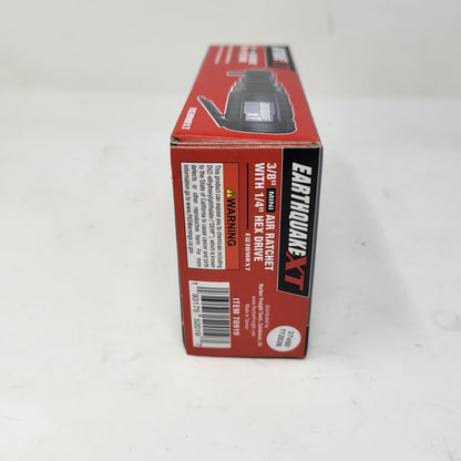 New Earthquake XT EQ38MRX 3/8" Mini Air Ratchet W/ 1/4" Hex Drive Pneumatic Tool