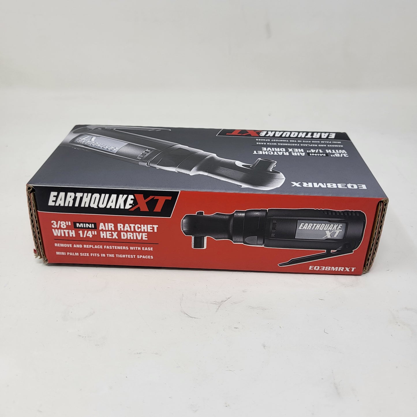 New Earthquake XT EQ38MRX 3/8" Mini Air Ratchet W/ 1/4" Hex Drive Pneumatic Tool