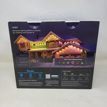 New Govee Permanent Outdoor Lights Prism 100ft H707A Smart RGBW Wi-Fi Matter