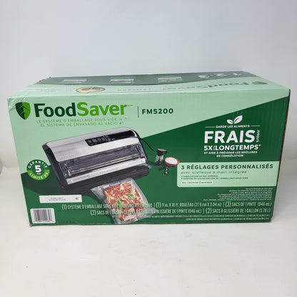 New FoodSaver FM5000 Series 2-in-1 Vacuum Sealer Machine 2159378 Black FM5200