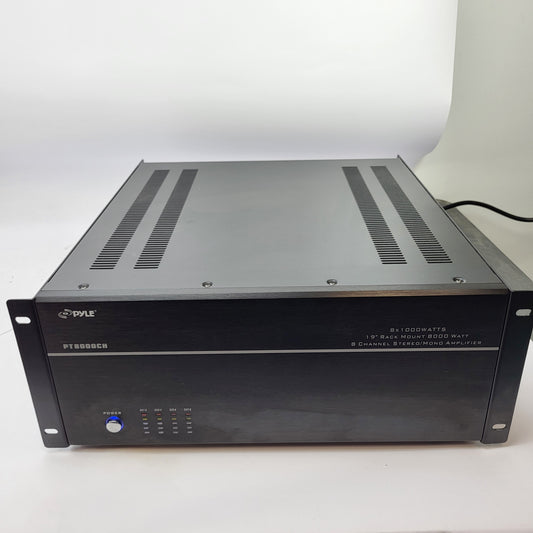 Pyle Pro PT8000CH 8000 Watt 8-Ch Multi-Room Bridgeable Stereo Power Amplifier