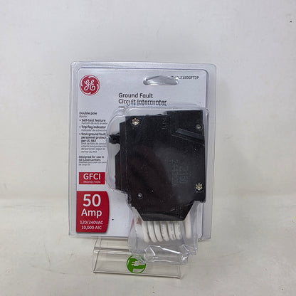 New GE THQL2150GFT2P Ground Fault Circuit Interrupter GFCI 2 Pole 50 Amp Breaker