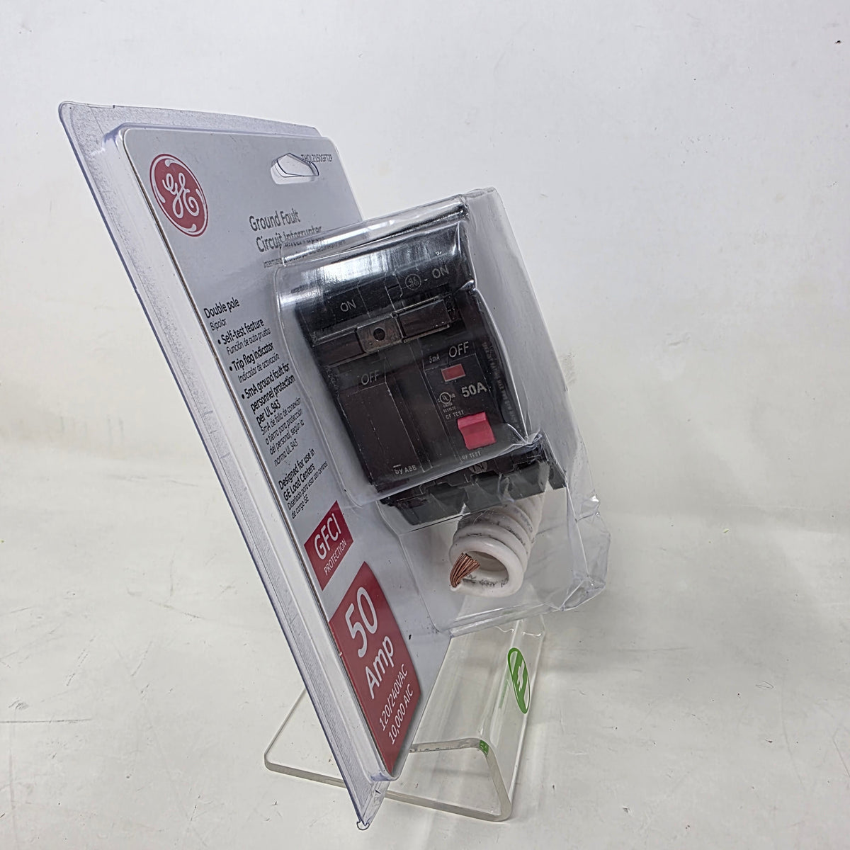 New GE THQL2150GFT2P Ground Fault Circuit Interrupter GFCI 2 Pole 50 Amp Breaker