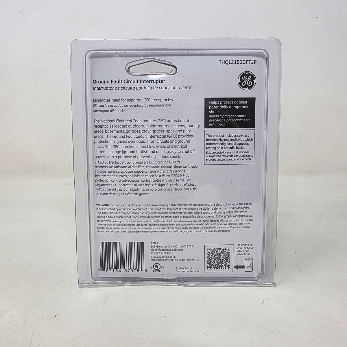New GE THQL2150GFT2P Ground Fault Circuit Interrupter GFCI 2 Pole 50 Amp Breaker