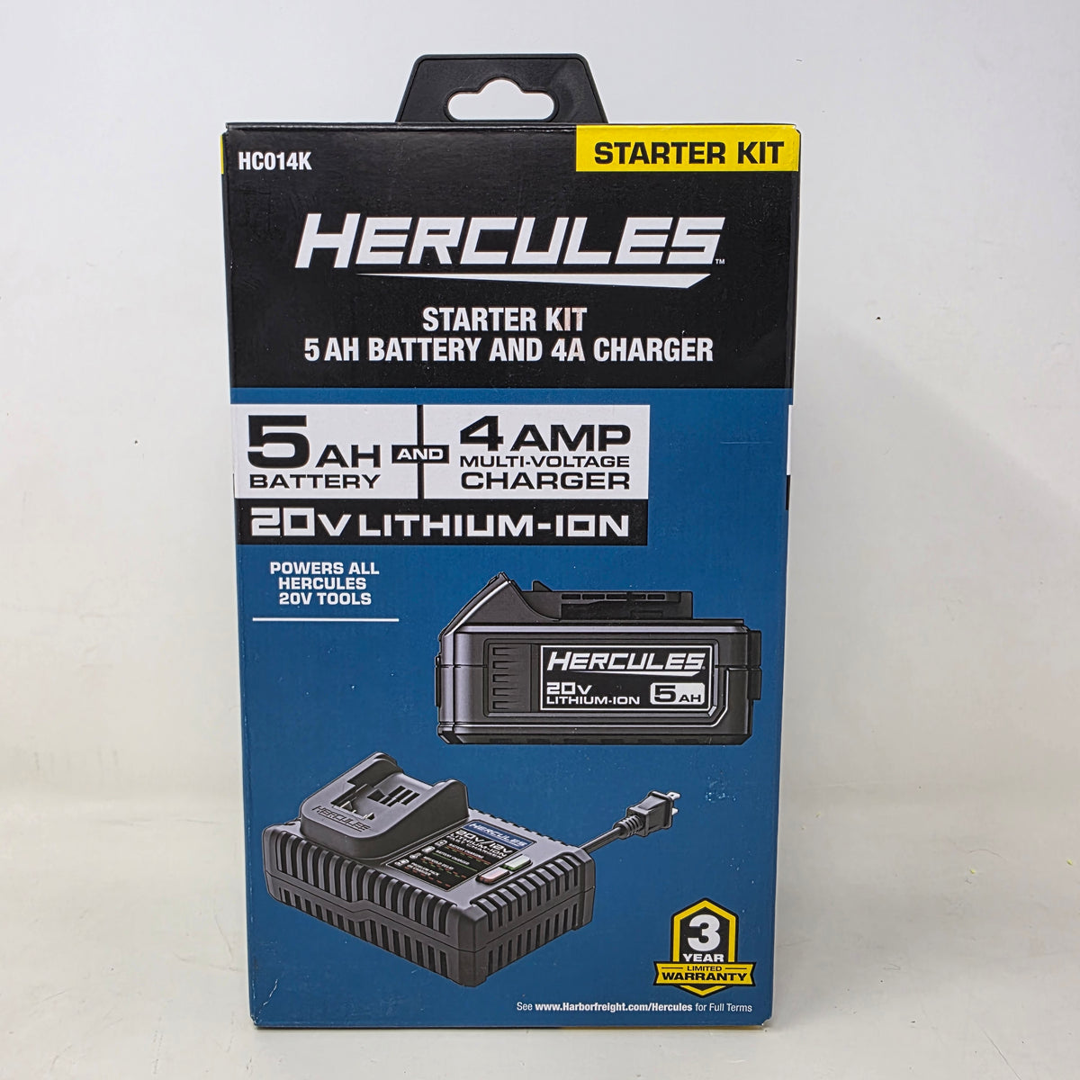 New HERCULES 20V 5 Ah Lithium-Ion Battery & 4A Charger Starter Kit 71262