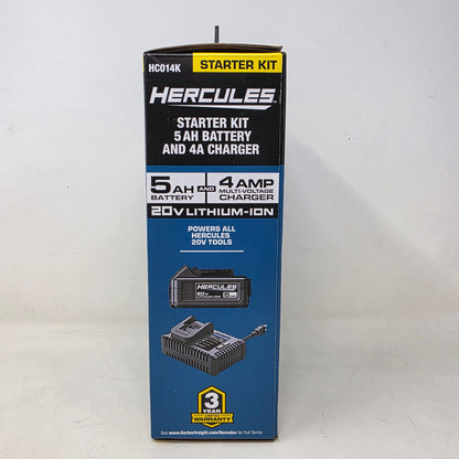 New HERCULES 20V 5 Ah Lithium-Ion Battery & 4A Charger Starter Kit 71262