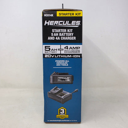 New HERCULES 20V 5 Ah Lithium-Ion Battery & 4A Charger Starter Kit 71262