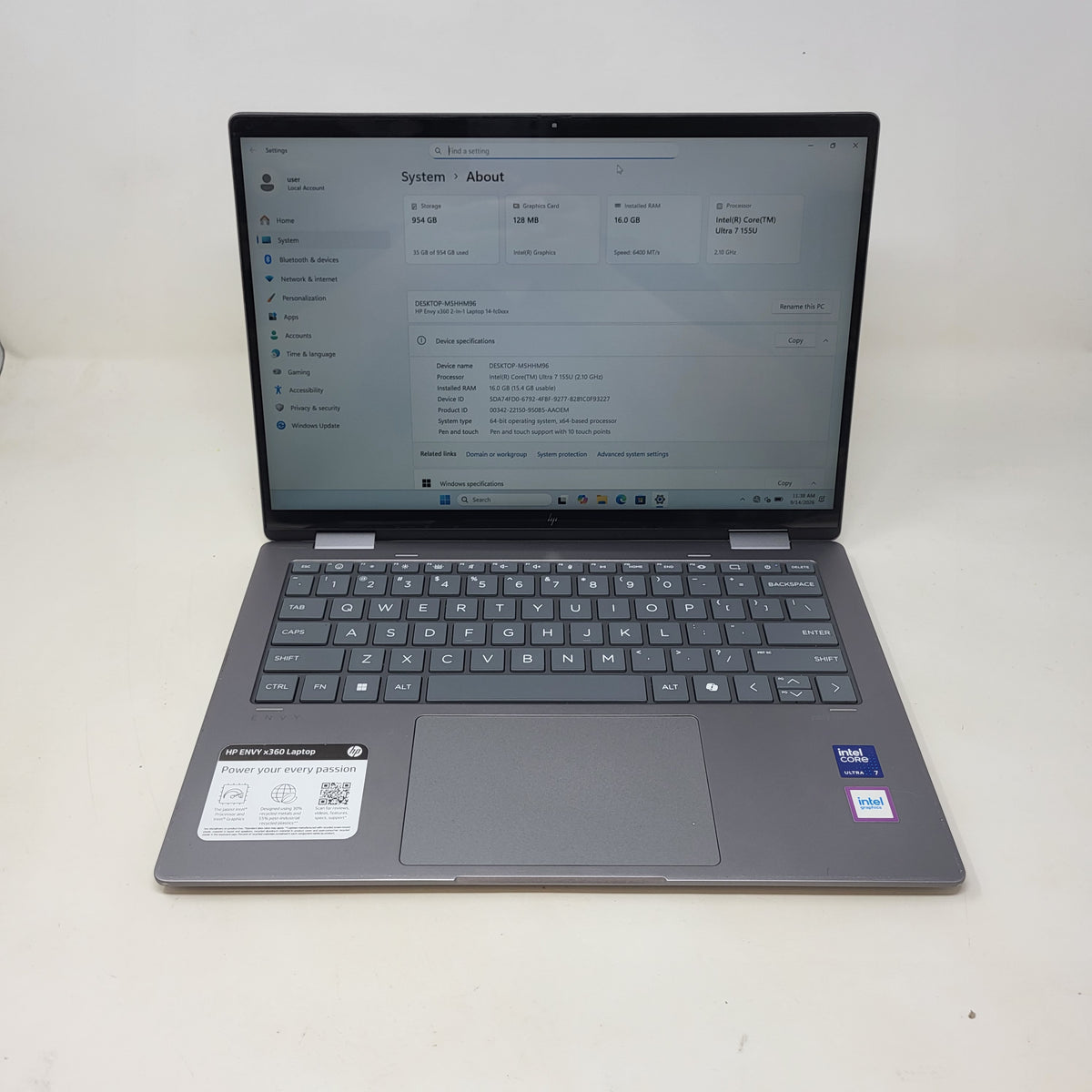 HP Envy x360 14-FC0XXX 14" Core Ultra 7 155U 2.1GHz 16GB RAM 1TB SSD
