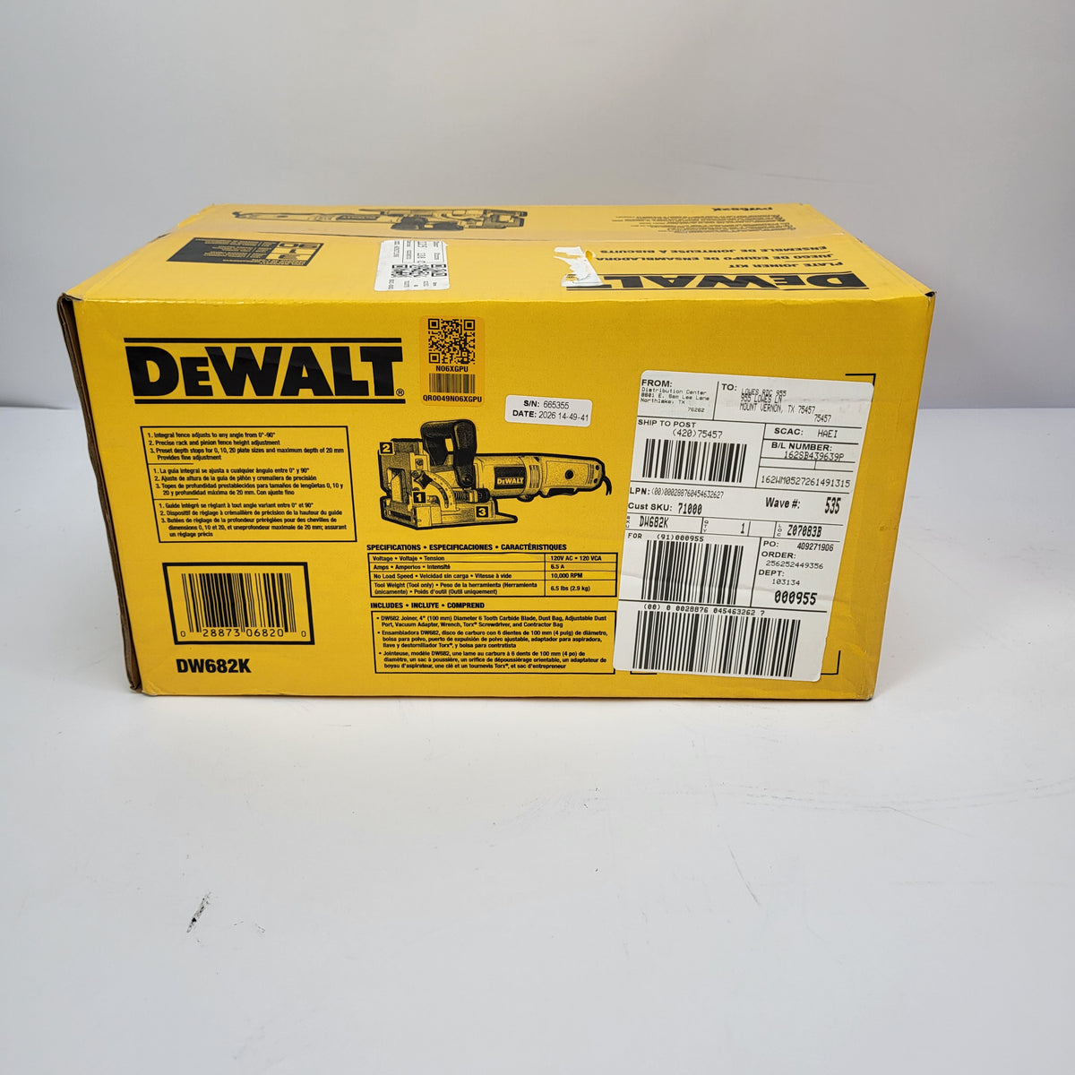 New DeWalt DW682K Heavy Duty Plate Joiner Kit Biscuit Jointer Tool