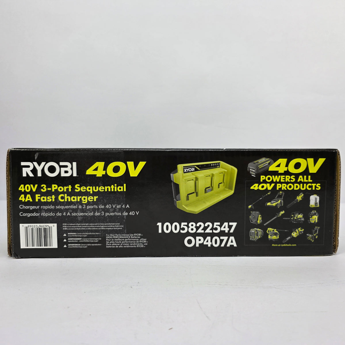 NEW RYOBI 40V 3-Port Sequential 4A Fast Battery Charger OP407A Tool 