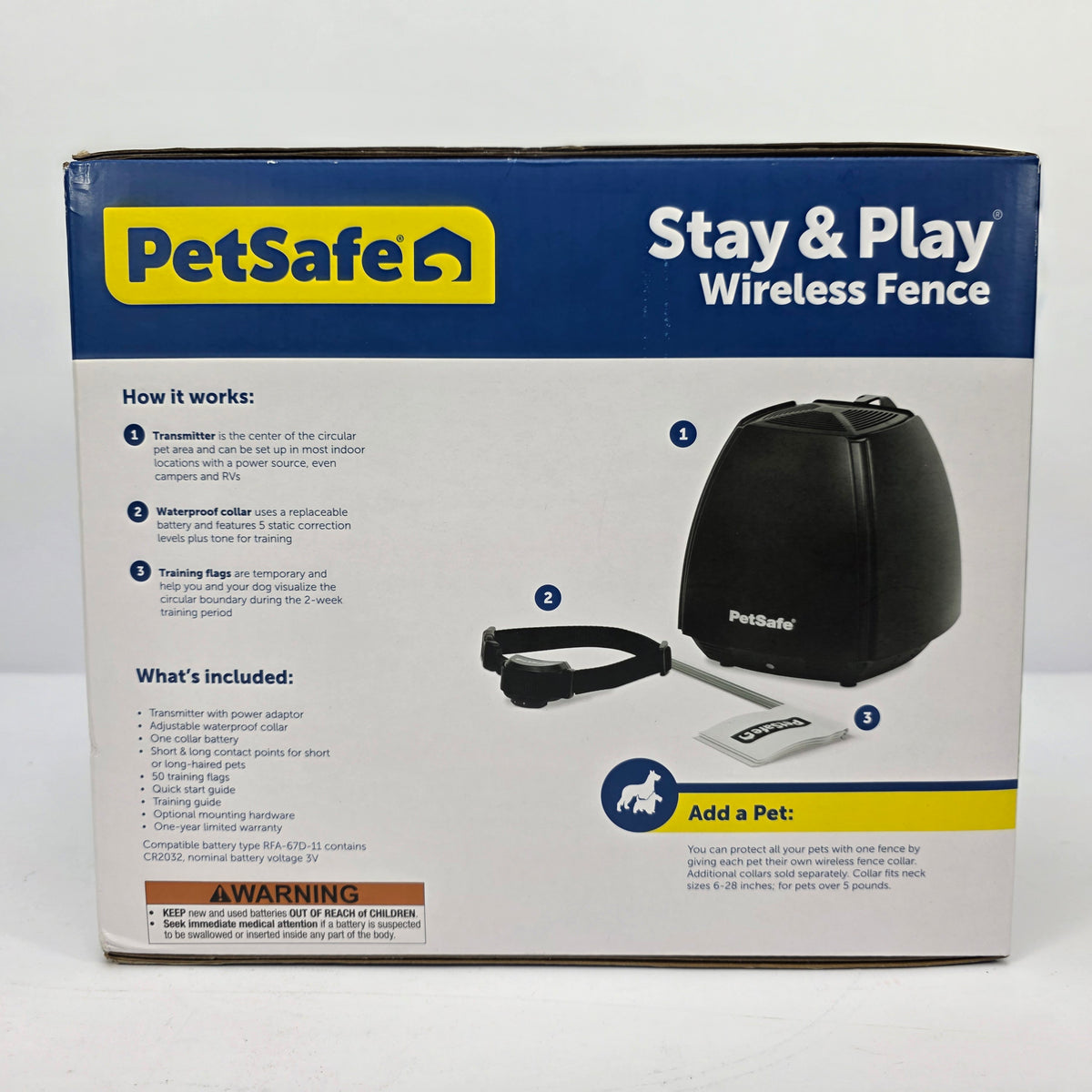 New PetSafe Stay & Play Wireless Dog Fence Pet Containment System Base 