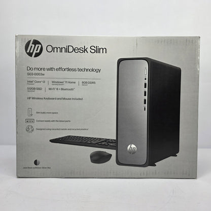New HP OmniDesk Slim S03-0003W Core i3-14100 3.50GHz 8GB RAM 512GB SSD