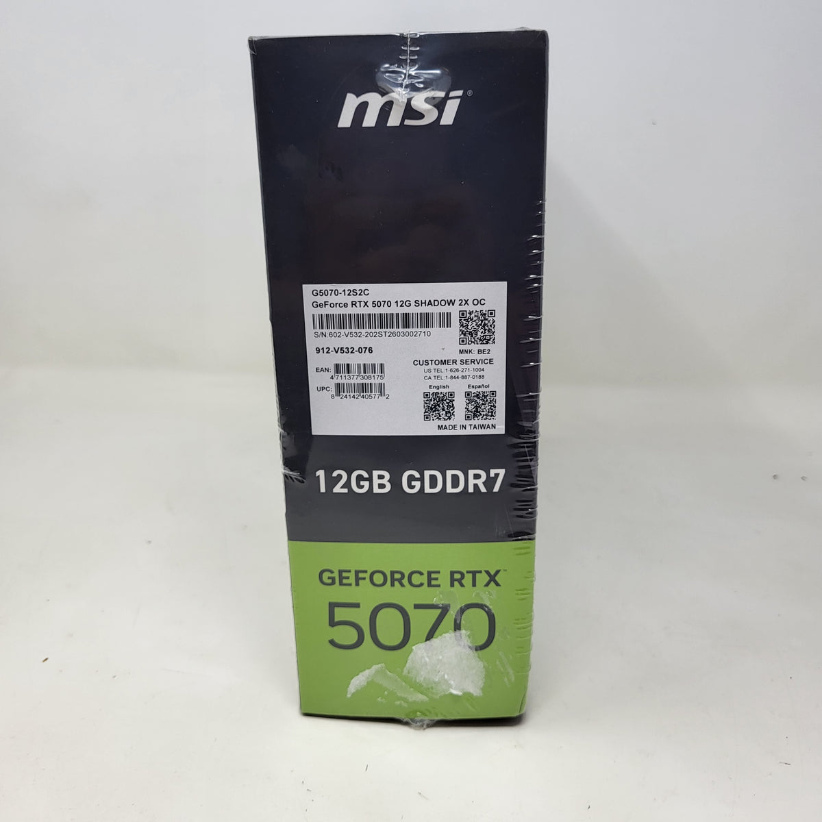 New MSI GeForce RTX 5070 SHADOW 2X OC 12GB GDDR7 Graphics Card 