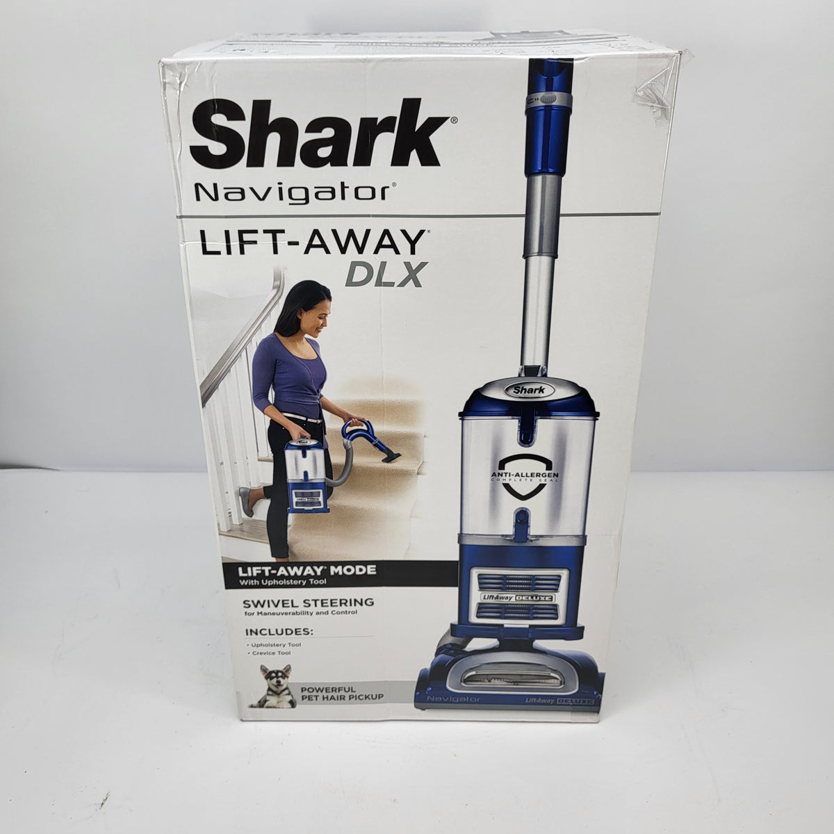 New Shark Navigator Lift-Away Deluxe Bagless Corded Upright Blue NV360