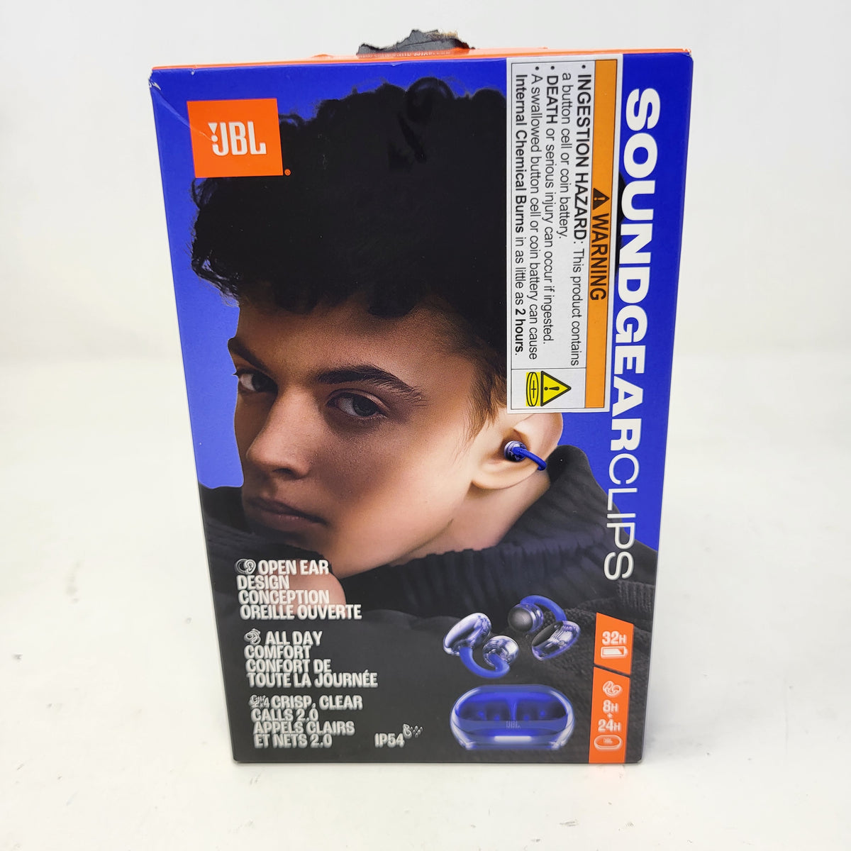 New JBL Sound Gear Clips Open Ear True Wireless Earbuds Blue IP54