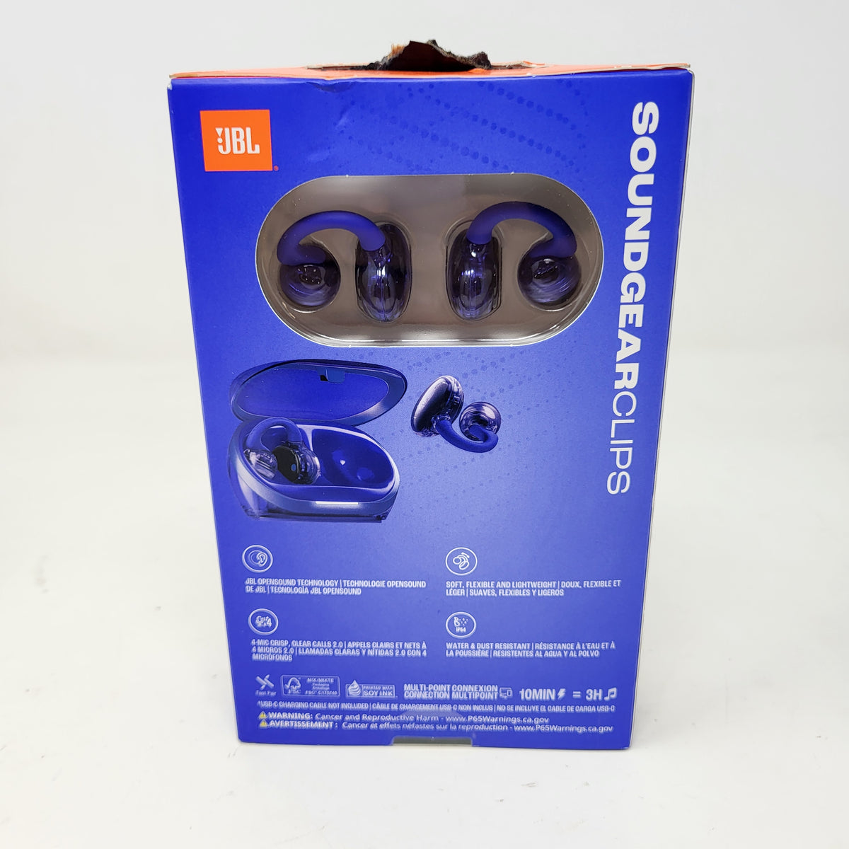 New JBL Sound Gear Clips Open Ear True Wireless Earbuds Blue IP54