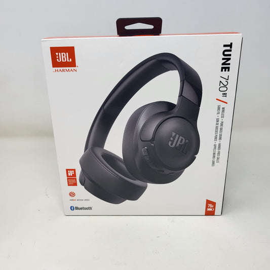 New JBL Tune 720BT Wireless Over-Ear Bluetooth Headphones Black JBLT720BTBLKAM