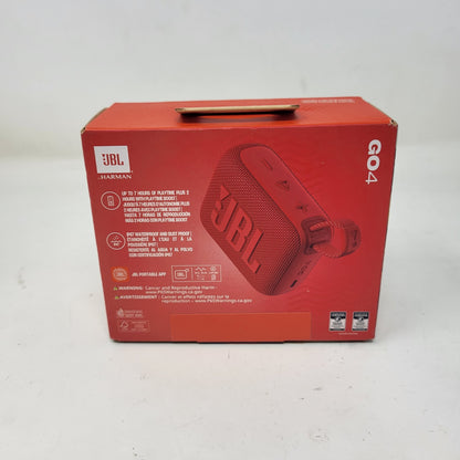 New JBL Go 4 Portable Speaker Red JBLGO4REDAM