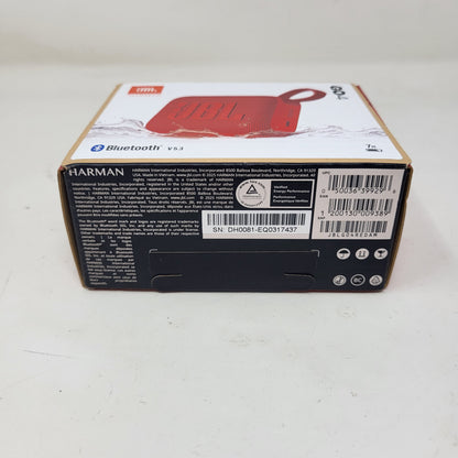 New JBL Go 4 Portable Speaker Red JBLGO4REDAM
