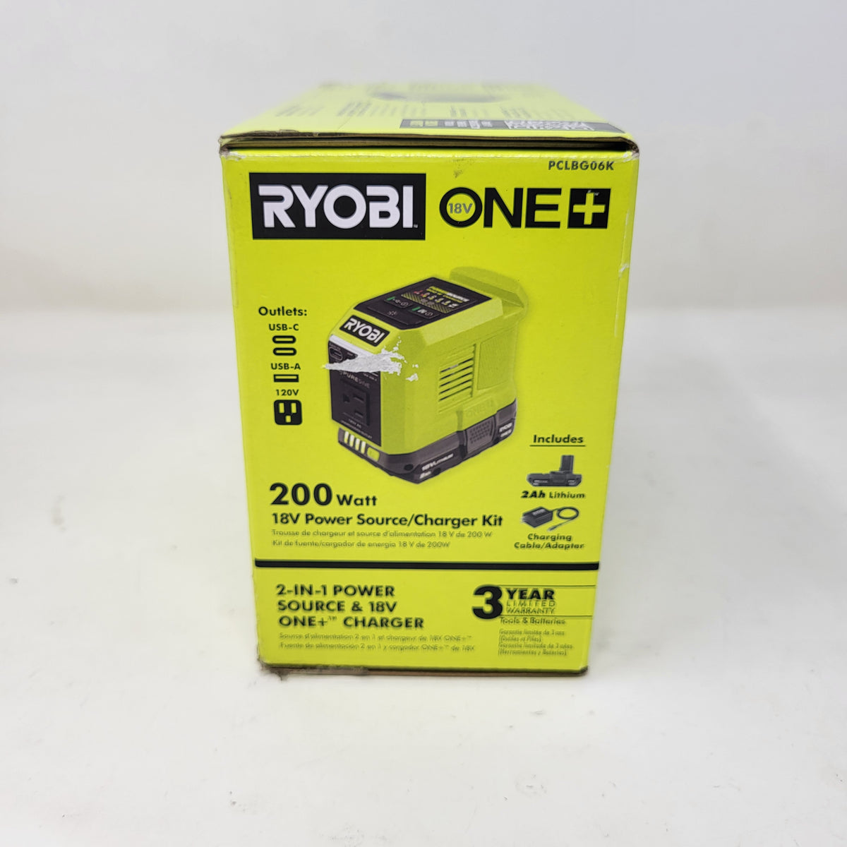 New Ryobi ONE+ 18V 200-Watt Portable Battery Power Source and Charger