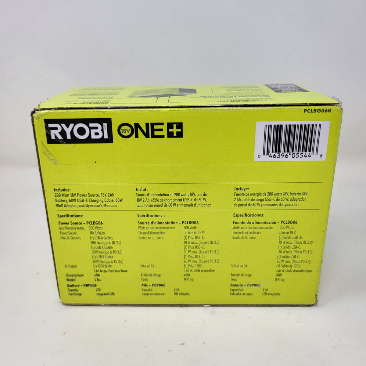 New Ryobi ONE+ 18V 200-Watt Portable Battery Power Source and Charger