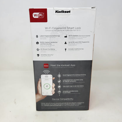 Kwikset Halo Touch 99590-003 Fingerprint Smart Lock Deadbolt Satin Nickel