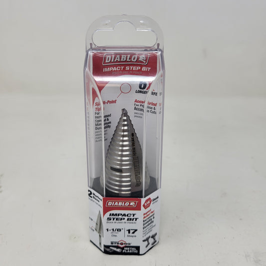 New Diablo DSD1125S17 Impact Step Drill Bit 7/8"-1-1/8" 17-Step 1/4" Hex