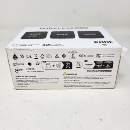 New Rode Wireless GO 20Hz - 20kHz Dual Mic System Microphone WIGOGEN3