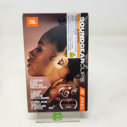 New JBL Soundgear Clips Open-Ear Wireless Bluetooth Headphones Brown Copper 32H