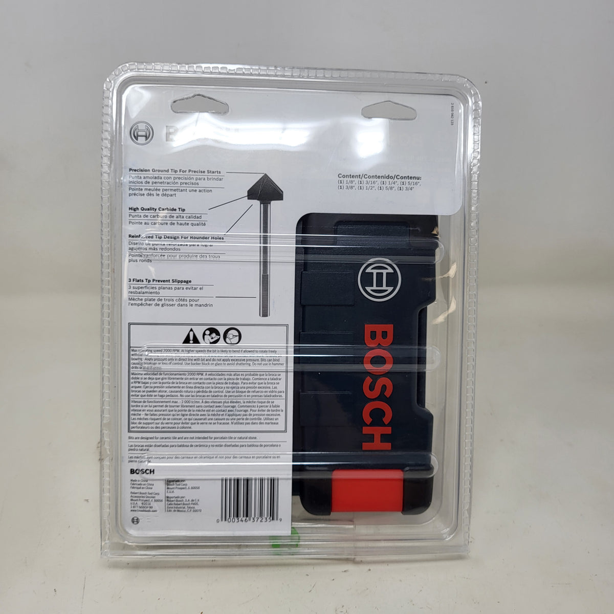 New Bosch GT3000 8-Piece Glass and Tile Carbide Drill Bit Set