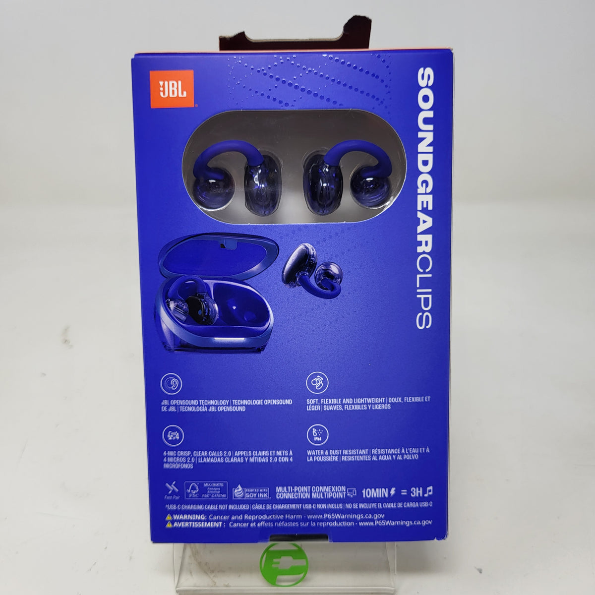  New JBL Soundgear Clips True Wireless Open-Ear Bluetooth Headphones Blue 1P54