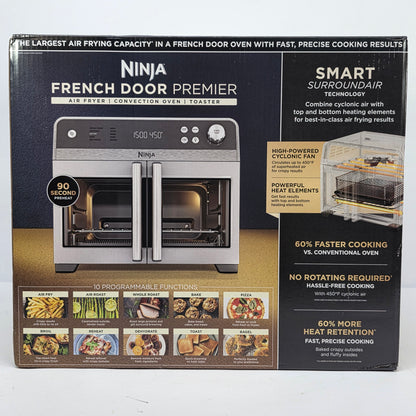 New Ninja FO101 French Door Air Fryer Convection Oven Toaster Stainless Steel