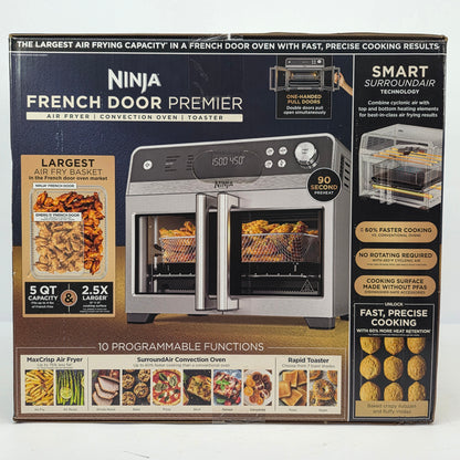 New Ninja FO101 French Door Air Fryer Convection Oven Toaster Stainless Steel