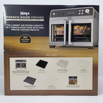 New Ninja FO101 French Door Air Fryer Convection Oven Toaster Stainless Steel